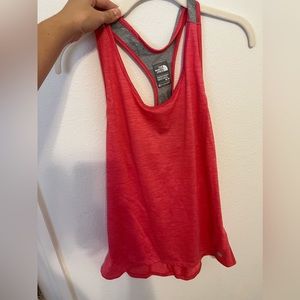 Pink and grey north face work out top